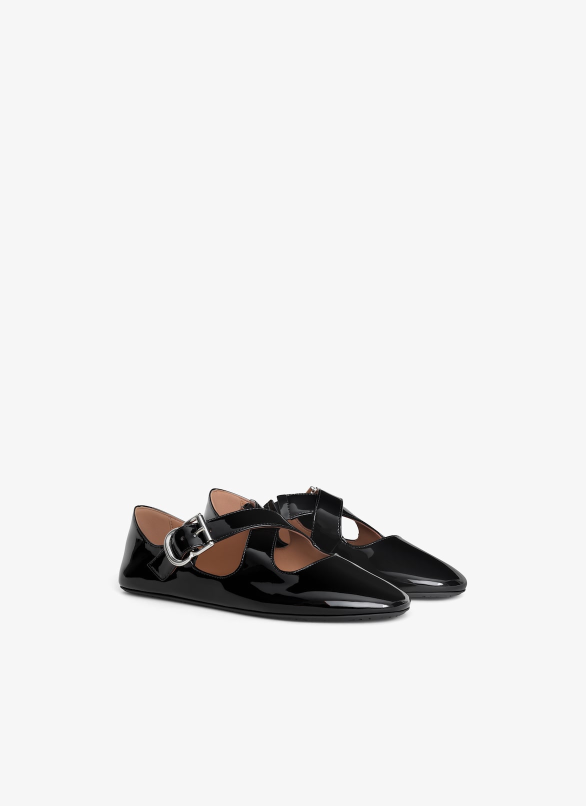 CRISS CROSS BALLET FLATS IN PATENT CALFSKIN ALAÏA BLACK CRISS CROSS BALLET FLATS IN PATENT CALFSKIN